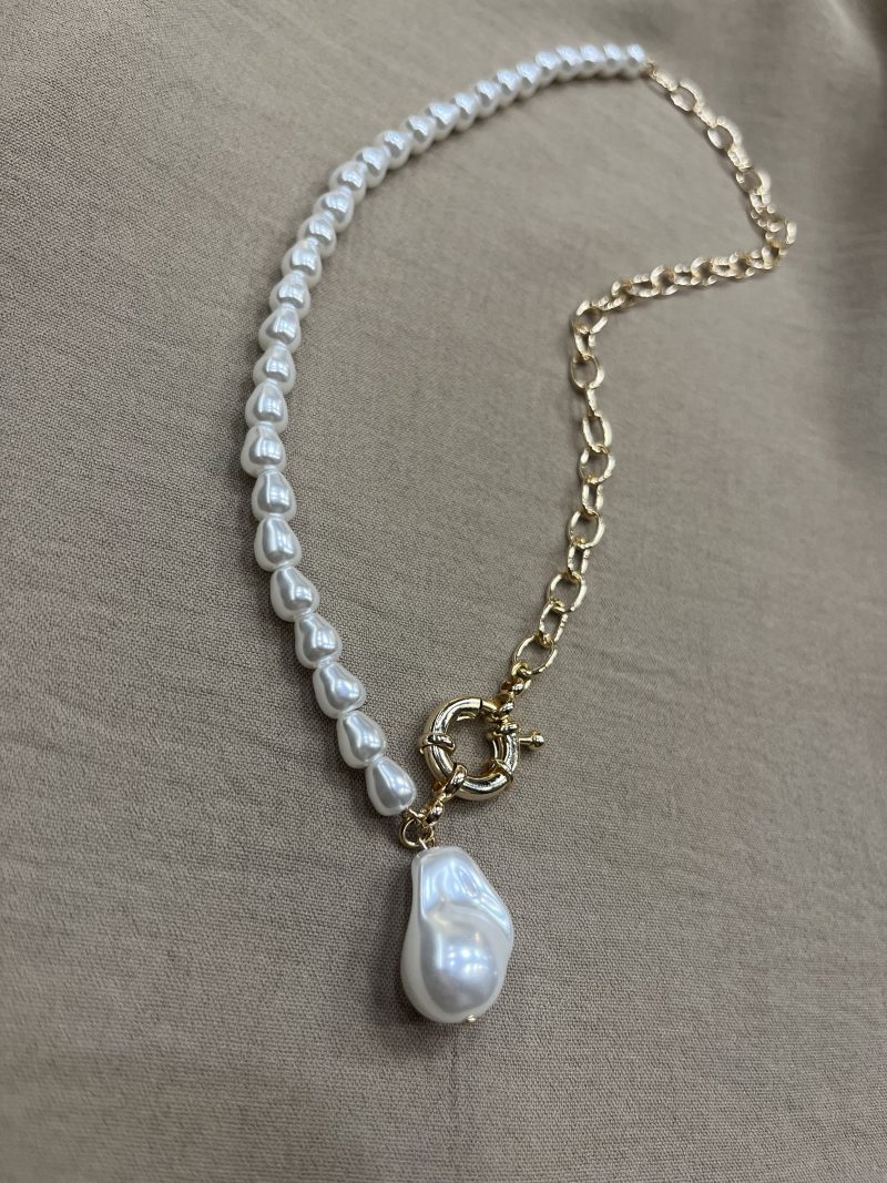 Apzeltīta pērļu kaklarota Luxe Pearl - Image 2