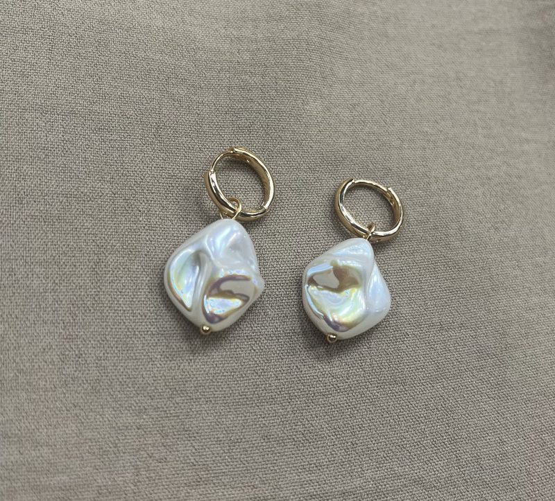 Apzeltīti auskari Luxe Pearl 2in1 - Image 2